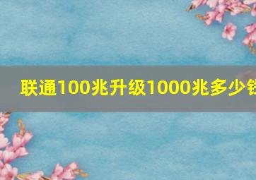 联通100兆升级1000兆多少钱