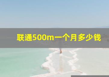 联通500m一个月多少钱