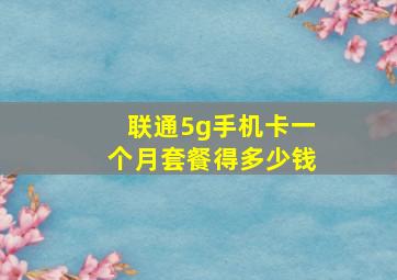 联通5g手机卡一个月套餐得多少钱