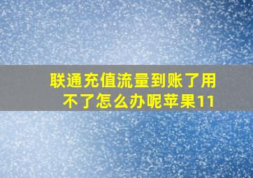 联通充值流量到账了用不了怎么办呢苹果11