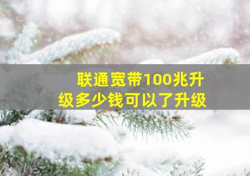 联通宽带100兆升级多少钱可以了升级