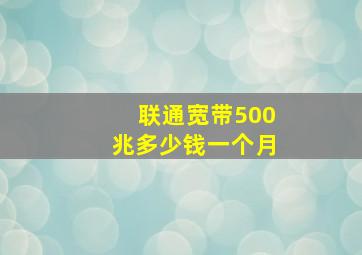 联通宽带500兆多少钱一个月