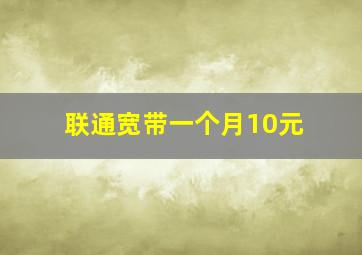 联通宽带一个月10元