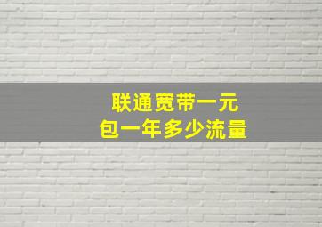 联通宽带一元包一年多少流量