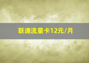 联通流量卡12元/月