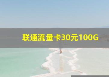 联通流量卡30元100G