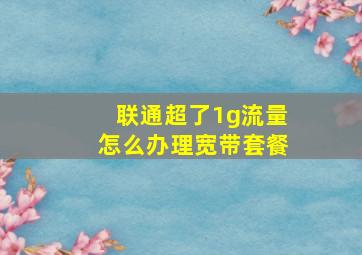 联通超了1g流量怎么办理宽带套餐