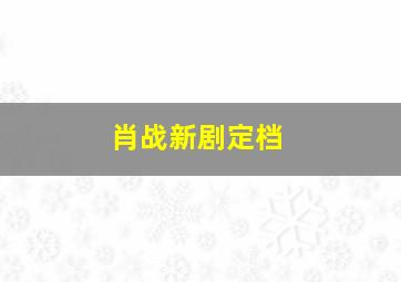 肖战新剧定档