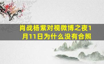 肖战杨紫对视微博之夜1月11日为什么没有合照