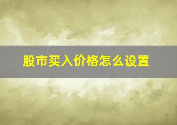 股市买入价格怎么设置