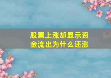 股票上涨却显示资金流出为什么还涨