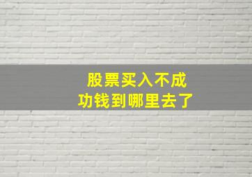 股票买入不成功钱到哪里去了