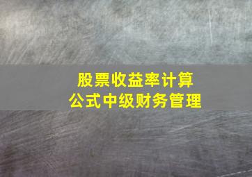 股票收益率计算公式中级财务管理