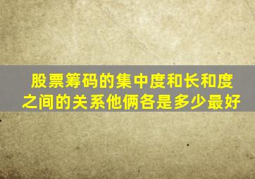 股票筹码的集中度和长和度之间的关系他俩各是多少最好