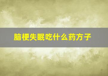 脑梗失眠吃什么药方子