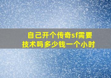 自己开个传奇sf需要技术吗多少钱一个小时