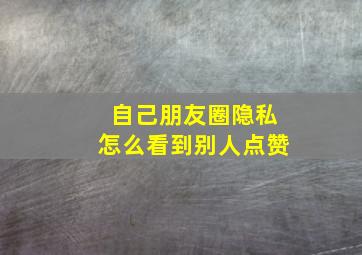 自己朋友圈隐私怎么看到别人点赞