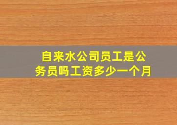 自来水公司员工是公务员吗工资多少一个月