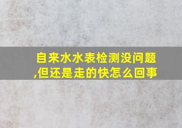 自来水水表检测没问题,但还是走的快怎么回事