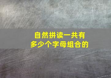 自然拼读一共有多少个字母组合的