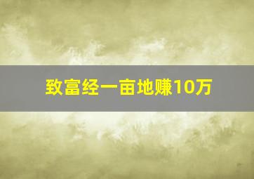 致富经一亩地赚10万