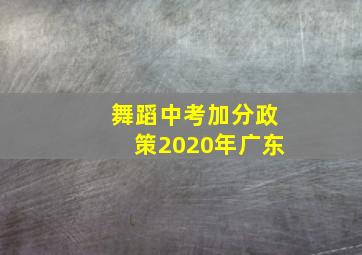 舞蹈中考加分政策2020年广东