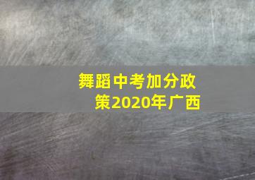 舞蹈中考加分政策2020年广西