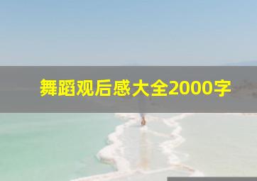 舞蹈观后感大全2000字