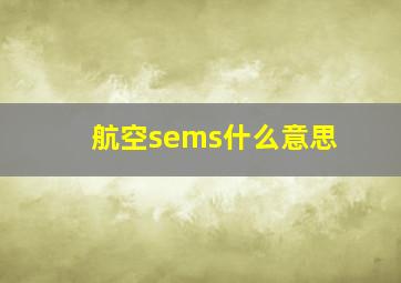 航空sems什么意思