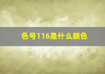 色号116是什么颜色