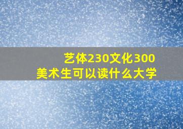 艺体230文化300美术生可以读什么大学