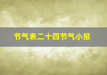 节气表二十四节气小报