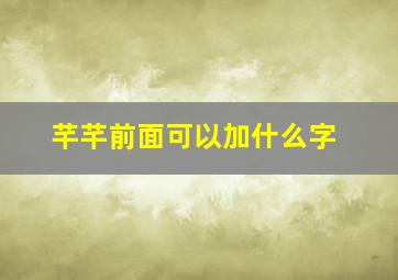 芊芊前面可以加什么字