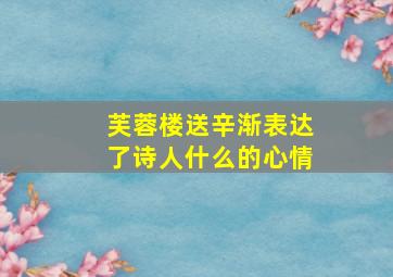 芙蓉楼送辛渐表达了诗人什么的心情