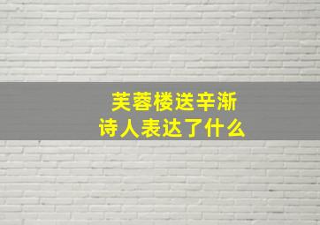 芙蓉楼送辛渐诗人表达了什么