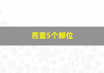 芭蕾5个脚位