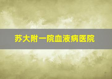 苏大附一院血液病医院