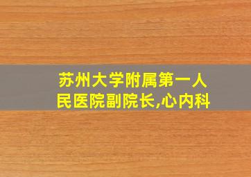 苏州大学附属第一人民医院副院长,心内科