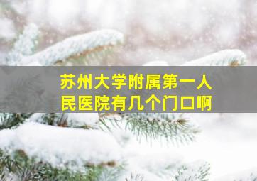 苏州大学附属第一人民医院有几个门口啊