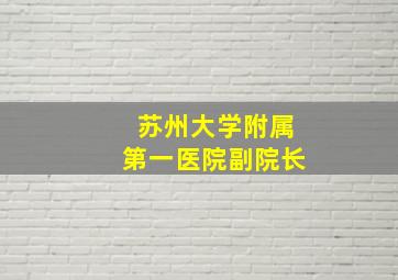 苏州大学附属第一医院副院长