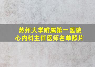 苏州大学附属第一医院心内科主任医师名单照片