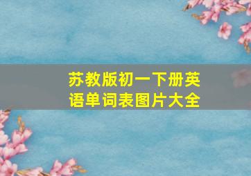 苏教版初一下册英语单词表图片大全