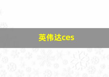 英伟达ces