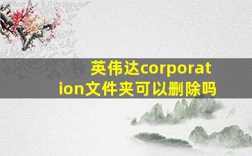 英伟达corporation文件夹可以删除吗