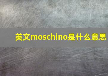 英文moschino是什么意思