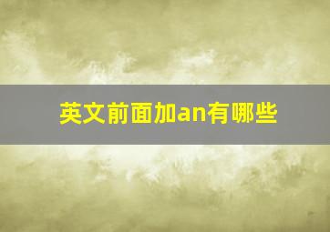 英文前面加an有哪些