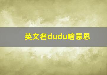 英文名dudu啥意思