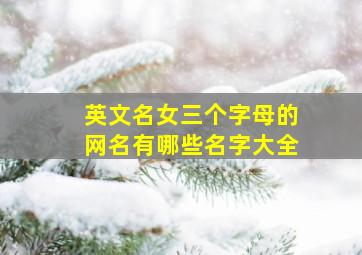 英文名女三个字母的网名有哪些名字大全