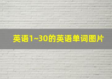 英语1~30的英语单词图片