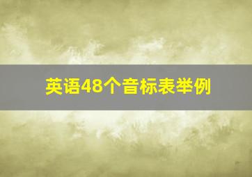 英语48个音标表举例